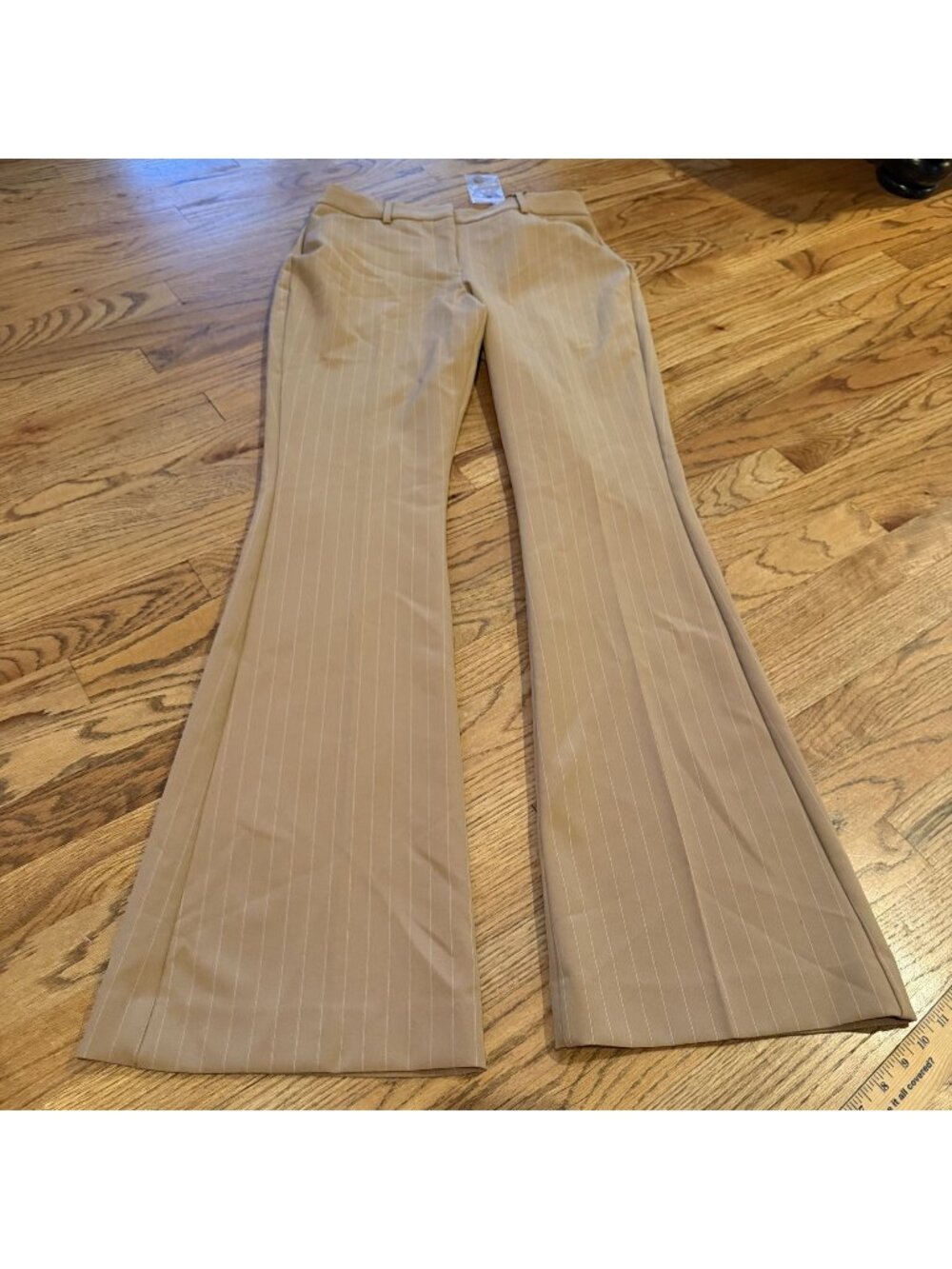 Express Flare Midrise Tan Pants Editor New 8 Long